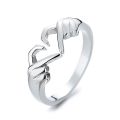 New Romantic Love Hand with Heart Shaped Ring Creative Couple Silver Color Adjustable Open Rings Personality Party Jewelry Gift.