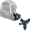 Camera mount/helmet chin mount strap for helmet.