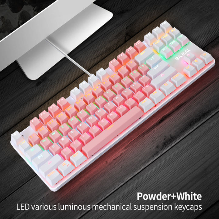 K100 Dual-color 87-key Usb Backlit Key Click Office Home Gaming Mechanical Keyboard
