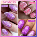LILYCUTE 7ml Milky White Snowflake Gel Nail Polish Pink Snow Sequins Glitter Color Semi Permanent Manicure Nails Art Gel Varnish.