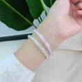 Ancient style Internet celebrity lychee jelly jingle bracelet a pair of imitation chalcedony ice black chicken jade agate step by step bracelet girl. 