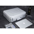 Urecimy Mens Metal Business Briefcase Aluminum Toolbox Luxury Car Case Laptop Document Brief case Silver.