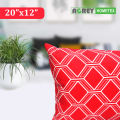 Decorative Cotton Cushion Cover_Red_(20"x12"). 