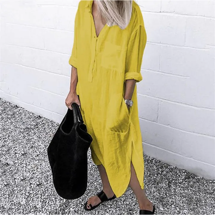 Versatile%20Womens%20Dress%20Elegant%20Lightweight%20Loose-Fitting%20Cotton%20Linen%20Dress%20Comfortable%20Breathable%20Maxi%20Shirt%20Dress%20for%20Beach%20Vacation%20Weekend%20Outing%20Daily%20Wear%20Maternity%20Dress%20Outdoor%20Activities%20-%20Image%206