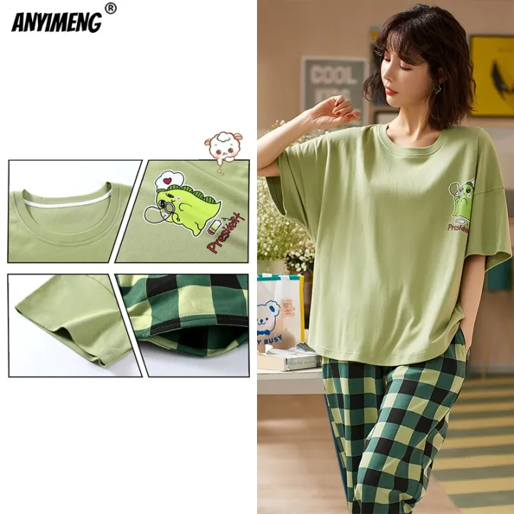 Sleepwear%20Cartoon%20Cotton%20Pajamas%20for%20Women%20Long%20Pants%20Short%20Sleeved%20Summer%20Spring%20Loungewear%20%20Fashion%20Home%20Clothing%20Homewear%20-%20Image%208