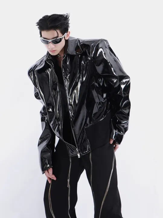 Black%20Piano%20Face%20Leather%20Cool%20Chic%20Coat%20Man%20Boy's%20Tech%20Wear%20Jacket%20Punk%20Rock%20Festival%20Stage%20Show%20TV%20Singers%20Guitar%20Drums%20Unifo%20-%20Image%204
