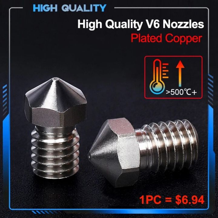【YIYANGMAOYI111】High Quality V6 Nozzle Plated Copper Durable Printer Parts 1.75MM M6 Thread for E3D V6 Hotend Titan BMG Extruder