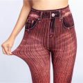 YGYEEG Sport Lady Women Denim Jeans Leggings Jeggings Streth Pants Blue Black Slim Stripe Printing Skinny Autumn Trousers. 