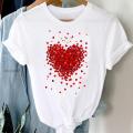 Tee Women Top Letter Love Heart 90s Clothes Lady Casual Short Sleeve Fashion Summer Tshirt Regular Female Graphic T-Shirt. 