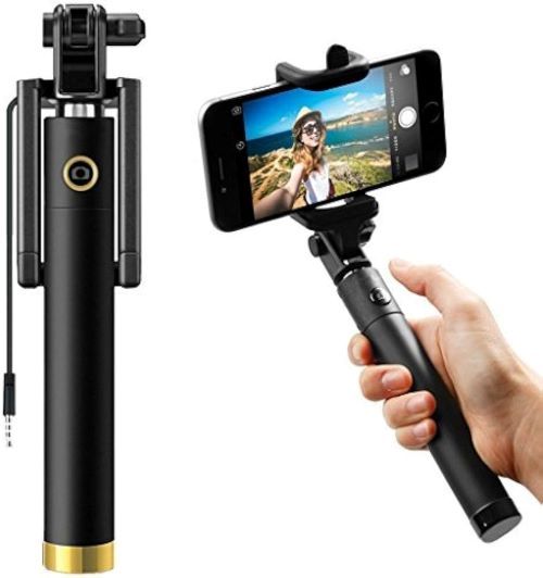 Three Generations of Wire-Controlled Selfie 3 Mobile Phone Universal Foldable and Portable Selfie Stick