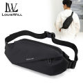 LouisWill Men's Waist Bag Men Waterproof Sling Bag Fanny Pack Waist Bag  Large Capacity Wear-resistant Belt Cross body Shoulder Pouch Purse Man Chest Bag Side Bag with Headphone Jack. 