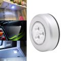 【Hey my home】3 LED Touch Light Push Lamp Car Home Camping Battery Power. 