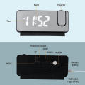 USB LED Mirror Projection Alarm Clock  Digital Snooze Rotated Display. 
