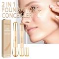 New Double-headed 2 In 1 Foundation And Concealer Highlighter Foundation Contouring Stick Moisturizing Brightening Z0z5.