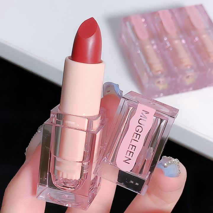 MUGE LEEN Clear Shell Panna Nilly Lipstick Moisturizing White and Clear Easy to Color Anti-Level Price Student Party Lipstick