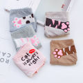 5Strip Underwear Female Student95%Cotton Korean Style Girl Cute Cartoon Middle Waist Women's Briefs for Junior High School Students.