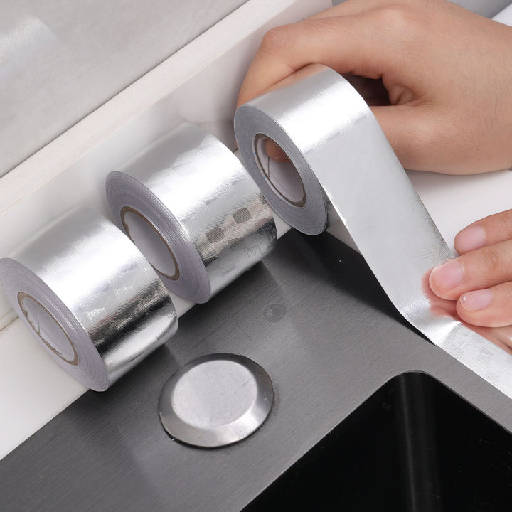 1/2/3 Rolls Tin Foil Wall Sticker For Cabinet Stove Waterproof Mildew-proof Oil-proof High Temperature Resistance Self Adhesive Stickers
