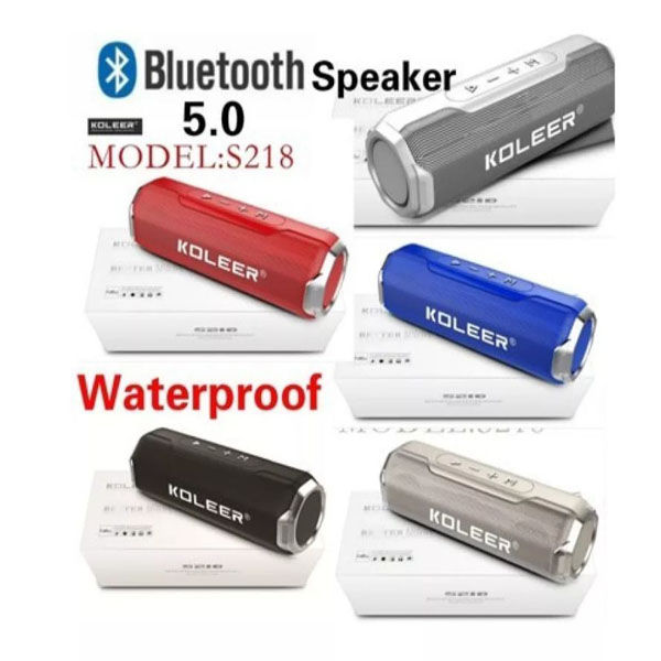 KOLEER S218 New Bluetooth Speaker 1200 MAH Battery Outdoor Portable Sound Box HD Stereo Sound Bass Subwoofer Loudspeaker