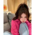 Pitaya Color Shirt Women's Spring and Autumn Design Sense Niche Casual Loose All-Match Rose Red Shirt. 