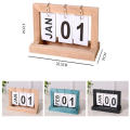 Wooden Flip Page Calendar Desk Calendar Home Study Offices Dormitory Decorations Ornaments Photo Props Creative Gift. 