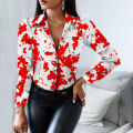 Casual Shirt Slim Fit Milk Cow Printing Casual Office Shirt Top.