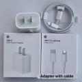 iPhone 20W Power Adapter Charger USB-C To Lightning Cable US EU Plug Fast Charger for iPhone.