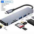 USB C HUB Type C Splitter To HDMI-compatible 4K Thunderbolt 3 Docking Station Laptop Adapter With PD SD TF RJ45 For Macbook Air. 