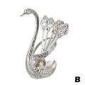 New Swan 6 Pieces Stylish Spoon Tableware Set Holder (Gold and silver). 
