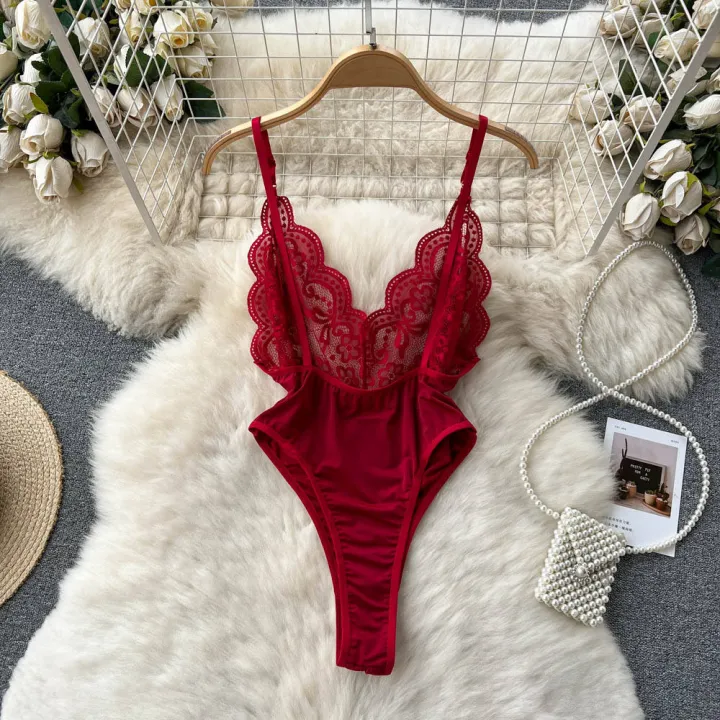 Casual%20Lace%20Short%20Jumpsuits%20High%20Waist%20Tights%20Jump%20Suits%20Ladies%20Se-xy%20Dress%20-%20Rose%20Red%20-%20Image%209