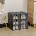 New shoe box opaque plastic dust-proof shoe box apple hole flip shoe cabinet shoe rack shoe box artifact storage box. 