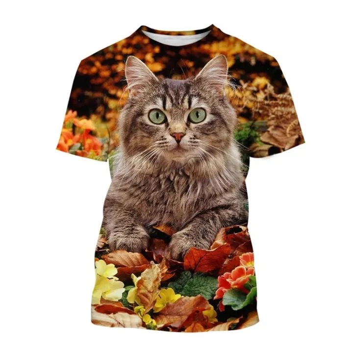 2024%20Animal%20Graphic%20T-shirt%20For%20Men%20Clothing%203D%20Kawaii%20Cat%20Print%20T%20Shirt%20Casual%20Streetwear%20O%20Neck%20Short%20Sleeve%20Tops%204XL%20-%20Image%204