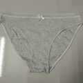 2 Pcs Soft Grey Cotton Bikini Panty for Women – Lace Trim & Bow Accent. 