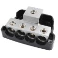 2X 4 Way Power Distribution Block 1 x 0/2/4 Gauge in /4 x 4/8 Gauge Out Ground Distributor Block for Car Audio Amplifier. 