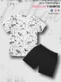 Galaxy Space Print Baby & Kids Super Comfy T-shirt Set. 