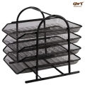Metal Mesh 4 Tier Tray For Office Document Holder Desk Organizer. 