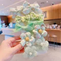 10pcs/Set Children Bowknot Flower Hair Rope Candy Color Bow Hairbands for Women Girls Ponytail Rubber Bands Scrunchies Xmas Gift. 