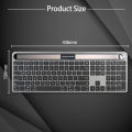 PhotonSol Wireless Keyboard Bluetooth Solar Light Powered Photovoltaic Keyboard Silent 2.4GHZ Keyboard for Computer Laptop. 