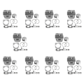 10 Set Diameter 45mm Chainsaw Cylinder and Piston Set Fit 52 52Cc Chainsaw Spare Parts for Gasoline/Oil Chainsaw Spares.