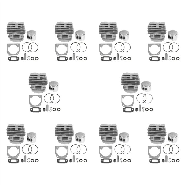 10 Set Diameter 45mm Chainsaw Cylinder and Piston Set Fit 52 52Cc Chainsaw Spare Parts for Gasoline/Oil Chainsaw Spares