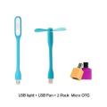 4 In 1 Combo Offer of USB Light - USB Fan and 2 Pack Micro OTG.