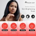 Kojie San Skin Lightening Soap - Original Kojic Acid Soap for Dark Spots, Hyperpigmentation, & Scars - Beauty Bar with Coconut & Tea Tree Oil for Flawless, Even Skin Tone - 65g x 3 Bars.