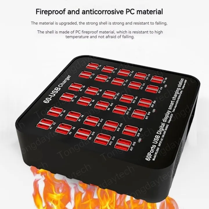 300W%20Multi%20USB%20Charger%20Hub%20Station%2060%20Ports%20Fast%20Charging%20Wall%20Charger%20for%20iPad%20iPhone%2011%2012%2013%20Pro%20Max%20Samsung%20Tablet%20Usb%20%EC%B6%A9%EC%A0%84%EA%B8%B0%20-%20Image%202