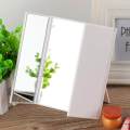 Tri Fold Makeup MirrorAolvo Vanity Illuminated Cosmetic Foldable Travel Compact Pocket Makeup Mirror With 8 LED Lights Baterry Operated. 
