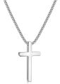 Vonmoos 16-24 Inch Silver Cross Necklace Mens Cross Necklaces with 2.5mm Cross Chain and Exquisite Stainless Steel Cross Pendant.