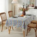 American pastoral style cotton linen green tassel tablecloth floral pattern rectangular dining table, coffee table tablecloth cross-border wholesale.