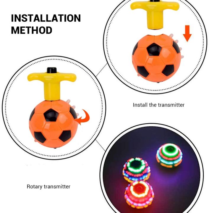 LED Light Up Flashing Spinning Tops Flashing Music Gyro Spinning Top Gyro Spinner LED Music Flash Light Football Gyro Toy
