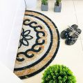 Semi-Circle Doormat, Anti Slip Marble Pattern Half Moon PVC Floor Mat,30X60cm.