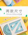 4pcs in 1set Soft Bendable Straight Ruler 15cm 20cm Protractor Ruler Triangle Plastic Child Student Stationery (multicolor). 
