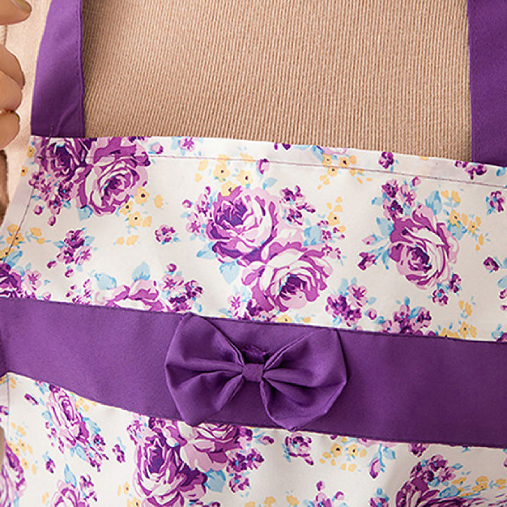 Apron%20Oil-proof%20Lady%20Dress%20Cotton%20Floral%20Pattern%20Apron%20Cover%20Home%20Kitchen%20Supplies%20-%20Image%203