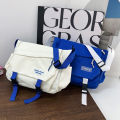 Large capacity Japanese workwear style men's bag casual student shoulder bag new ins messenger bag versatile crossbody bag women. 